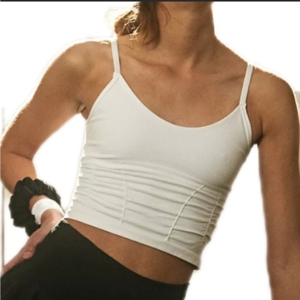 NWOT White Good Karma Ruched Tank